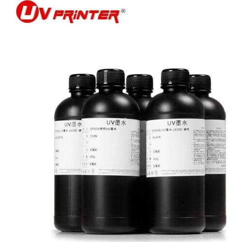 2500ml set of UV five-color ink is suitable for UV inkjet printer 3D Epson R1390 L800 L805 L1800 R2000 CMYKW printing ink