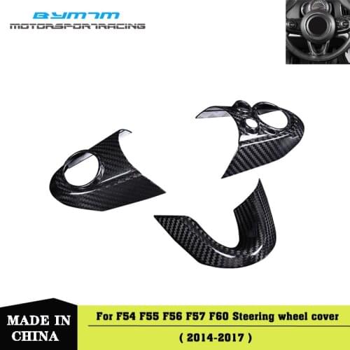 Real Dry Carbon fiber Steering wheel Button cover Car interior For MINI F54 F55 F56 F57 F60