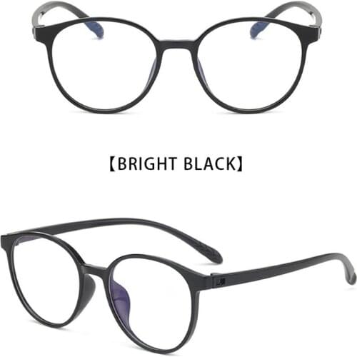 Flat Anti-Blue Glasses Tr90 Oval Retro Myopic Frame Men Women Transparent Web Celebrity New Style 2020