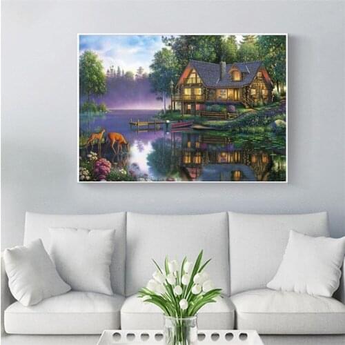 Full Square/Round 5D DIY Diamond Painting landscape Fawn pictures of Rhinestones Diamond embroidery Sale wall decoration FG1754