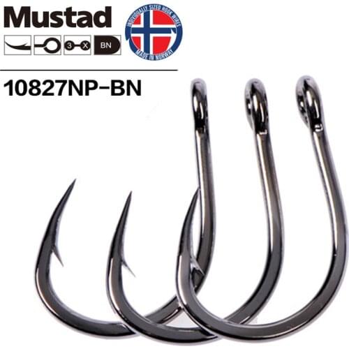 Mustad Norway Origin Deep Sea Fishing Hook Super Power Big Size Jig Live Bait Fish Hooks,1#-12/0#,10827NP-BN