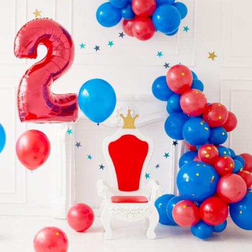 Number Foil balloons cartoon figure theam helium ballons red blue round latex globos birthday party decor baby shower kids toys