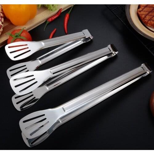 Stainless Steel Food Tongs Kitchen Tongs Utensil Cooking Tong Clip Clamp Accessories Salad Serving BBQ Tools