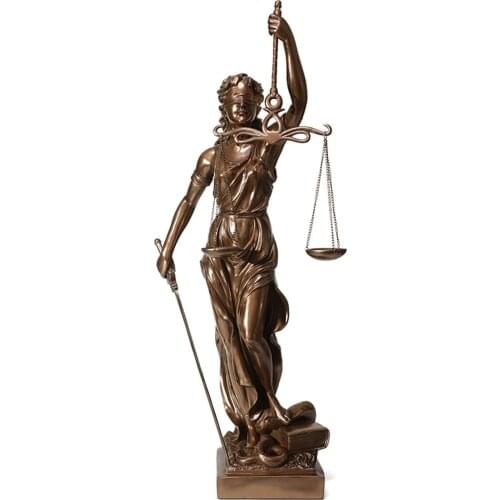 COPPER MATERIAL JUSTICE FAIR JUSTICE GODDESS GIFTS SCULPTURE STATUE LAWYER OFFICE LEGAL BALANCE DECORATION HOME DECOR RESIN