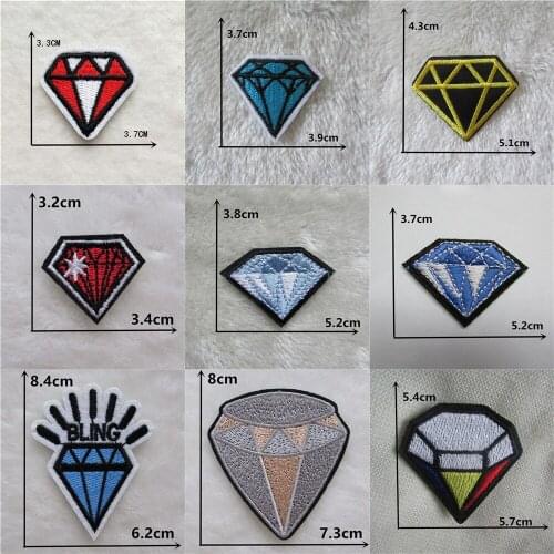 High quality Mix Style Diamond Stripes Patches Embroidery Iron On Patch Clothes Accessories Applique thermo-stickers for clothes