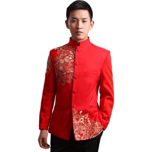 Traditonal China Spring Festivals costume show Tang Clothing bridegroom Zhongshan Wear performance Costume Festivals Casual wear