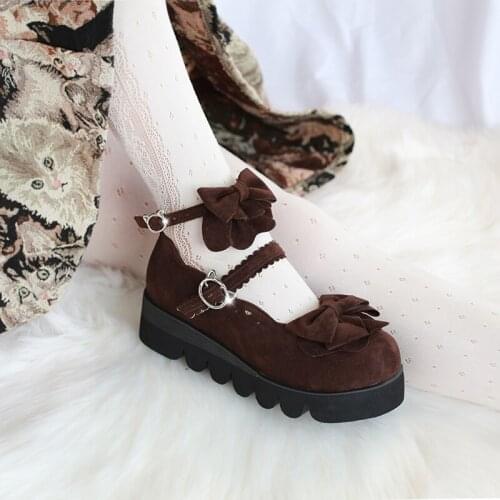 Bowknot Princess Kawaii Girl Women Shoes cos Lolita loli japanese Sweet Low Heel Round Head JK Uniform Shoes College style Mary