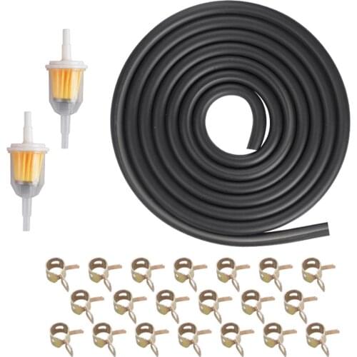 Universal Motorcycle Fuel Line Set 3m Fuel Line + 2pcs Inline Fuel Filters + 10pcs Hose Clamps for ATV Pit Dirt Bike Quad Scoote
