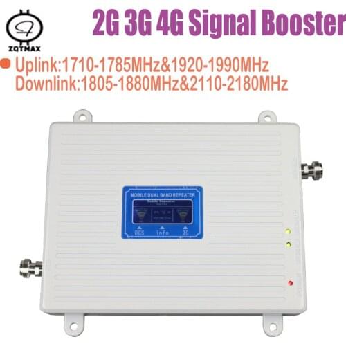 Full Smart 2G 3G 4G Signal Booster GSM WCDMA LTE 1800 2100 cellular signal booster Repeater 3G 4G Cell Phone signal Amplifier