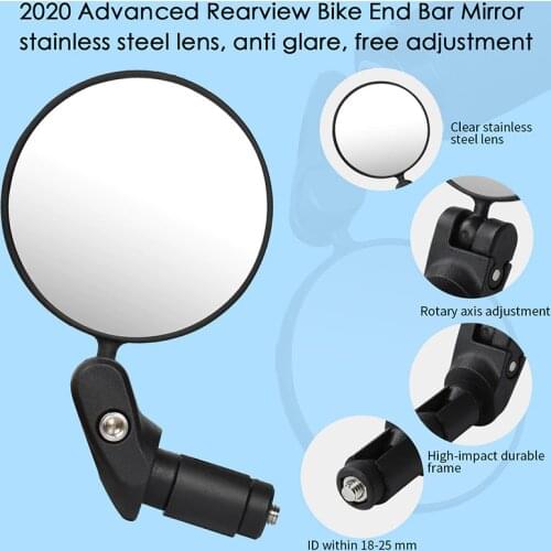Handlebar End Bike Mirror Mountain Road Bike MTB Cycling Riding Mirror Back Rear View Rearview Mirror Bicycle Accessories
