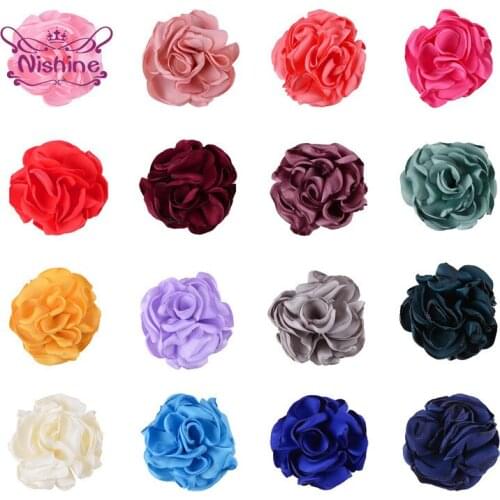 10pcs/lot 5 CM Solid Color Roast Floral Hair Accessories DIY Handmade Children Headband Garland Wedding Decoration Craft Flower