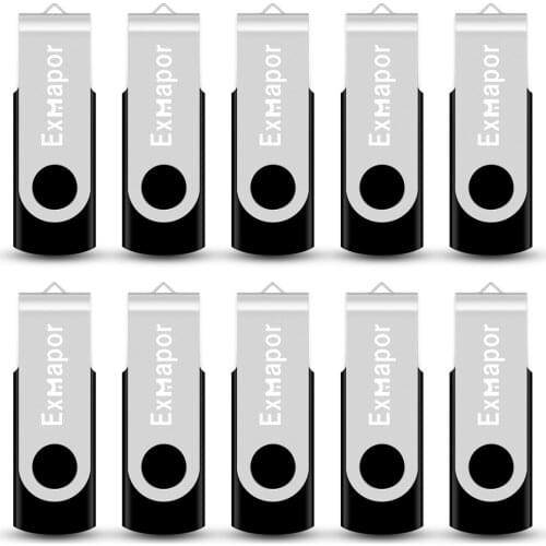 10 X Exmapor 1GB USB2.0 Bulk Flash Drives Small Capacity 360° Rotation Thumb Drives Jump Drive Memory Stick Zip Drive 2GB 512MB