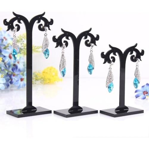 3Pcs/Set Earrings Shelf Display Rack Black/Transparent Acrylic Showcase Jewelry Stand Holder Organizer Gifts Tree Shape Creative