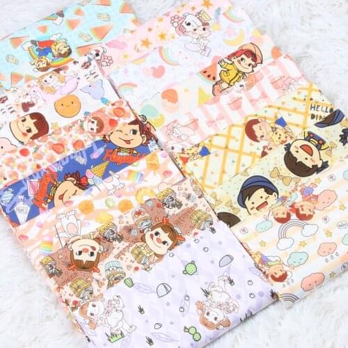 45*110cm Japanese Cartoon Poplin Cotton Fabric Clothing Sewing Quilting Fabrics Patchwork Needlework DIY Handmade Accessories