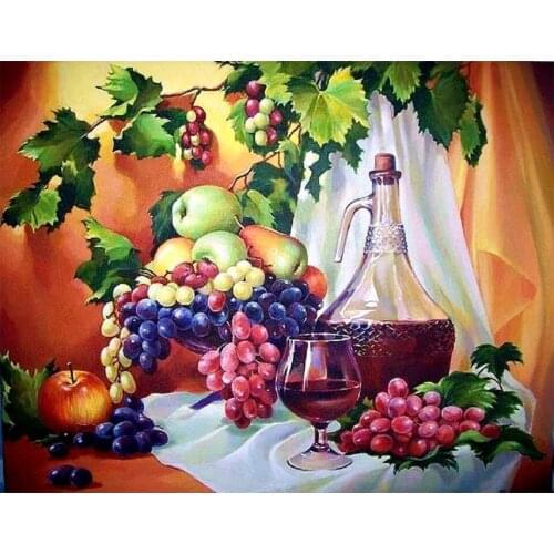 5D DIY Diamond Embroidery Fruit Grape Full Square Daimond Painting Mosaic Beads Cross Stitch Kits Rhinestone Pictures Decor Home