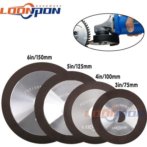 Diamond Grinding Wheel Grinding Circle 75mm/100mm/125mm/150mm for Tungsten Steel Milling Cutter Tool Sharpener Grinder