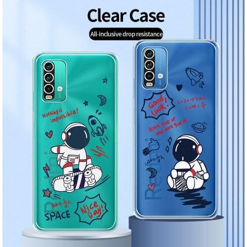 For Xiaomi Redmi 9T Case Transparent Soft Cover For Redmi 9T Clear Protective Phone Coque Cartoon Shockproof Case For Redmi 9T