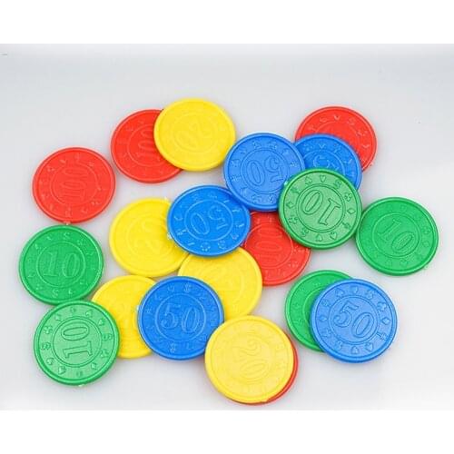 32 pcs/set Poker Chips Plastic Round 10/20/50/100 Value Coins Poker Wholesale