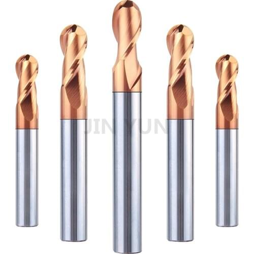 Milling Cutter Tungsten Steel 55 Degree 2 Flute Ball End Milling Cutter Round Head Spherical Alloy Coating Cnc Ball Cutter