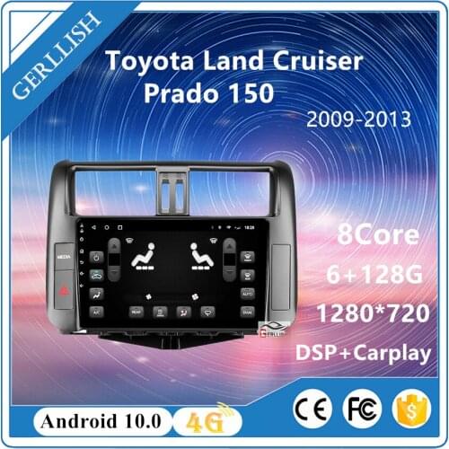 Gerllish Android For Toyota Land Cruiser Prado 150 2009-2013 Built - in Car Radio Multimedia Video Player Navigation GPS