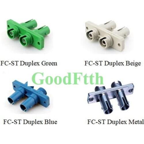 Hybrid Adapter Adaptor Coupler FC-ST ST-FC Duplex Plastic or Metal GoodFtth 100pcs/lot
