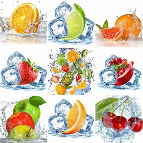 Diamond Embroidery Fruits 5D Diy Picture Of Rhinestones Cross Stitch Lemon Ice Diamond Mosaic Painting Kitchen Decor