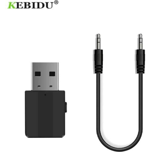 Kebidu Mini 3.5mm AUX 2 in 1 Receiver Transmitter Bluetooth 5.0 Adapter Stereo Audio RCA For TV PC Car Kit Wireless Adapter