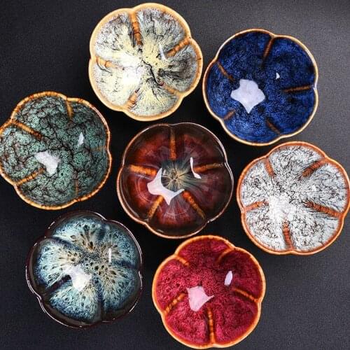 Ceramic Kiln Single Cup Hat Cup Master Cup Tea Bowl Flower Tea Cup Key Chain