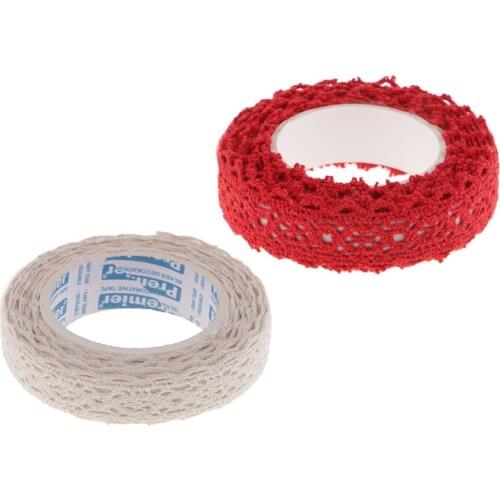 MagiDeal Lace Washi Tape, 2 Yard Lace Flower DIY Decors Adhesive Lace Roll Tape for Wedding Scrapbooking & Phone DIY Decoration