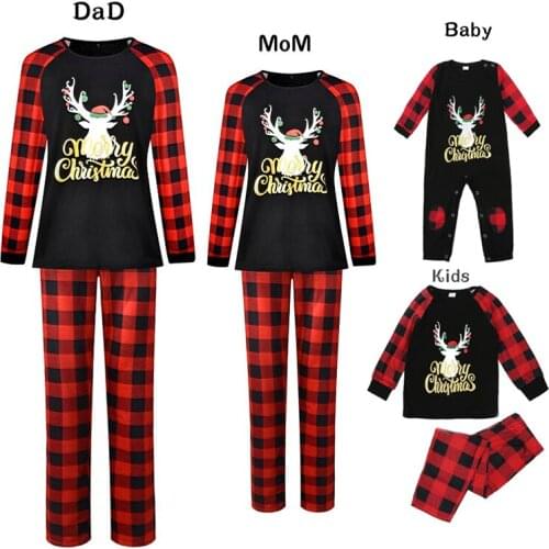 Fashion Christmas Family Clothes Matching Outfits Letter Print Long sleeve Family Christmas Home Wear Pajamas Suits