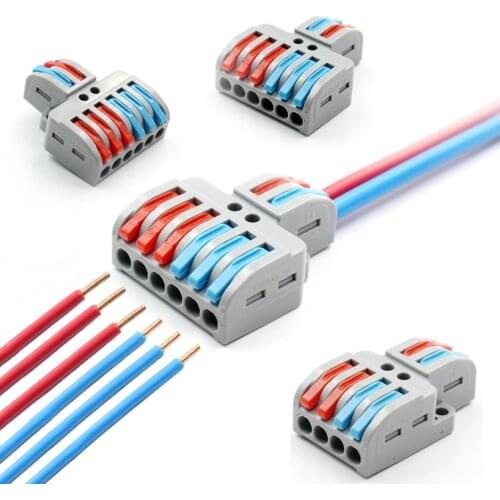 Wire connector SPL-42/62 LT-422/623 2 in 4/6 out electric Universal compact Lever push-in fast cable connectors terminal block