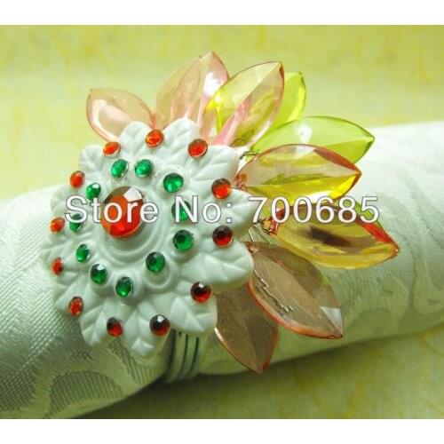 Qn13053036 crystal napkin rings beaded wedding, napkin holder
