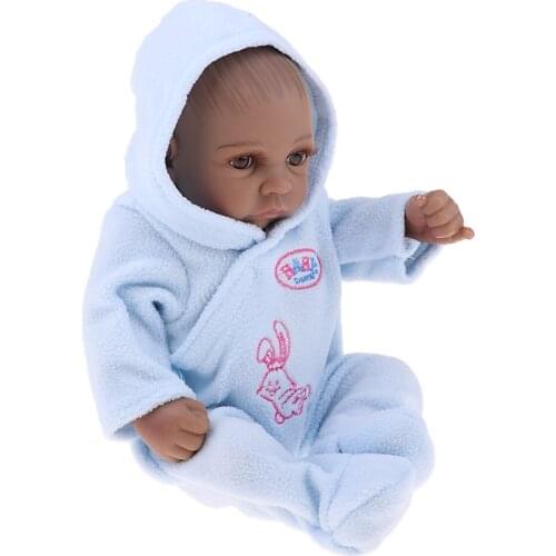 28cm Lifelike Vinyl Boy Baby Doll Costumed Newborn Girl Kid Learning Toy