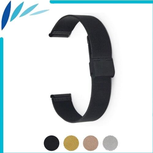 Milanese Stainless Steel Watch Band 20mm for Samsung Gear S2 Classic R732 / R735 Strap Wrist Loop Belt Bracelet Black Silver