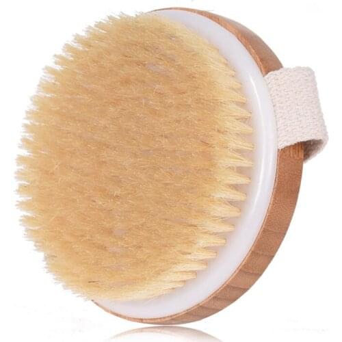 2019 Natural Hot Dry Skin Body Soft Bristle Brush Wooden Bath Shower SPA Body Brush Bath Tool LX8537