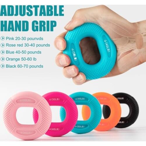 Silicone Adjustable Hand Grip 20-80LB Gripping Ring Finger Forearm Trainer Carpal Expander Muscle Workout Exercise Gym Fitness