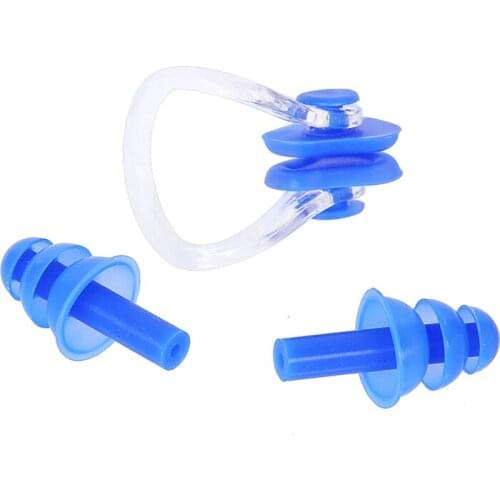 1 Set Waterproof Soft Silicone Swimming Set Nose Clip Ear Plug Earplug Protection