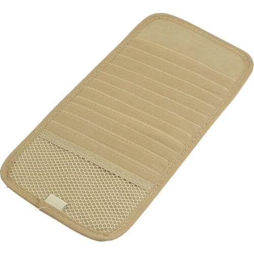 X Autohaux Brown Nylon 12 Disc Cd Dvd Holder Sleeve Wallet for Car Sun Visor
