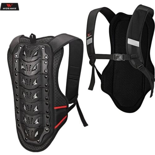 WOSAWE Motorcycle Body Armor Motocross Chest Back Protector Vest Bike Skiing Snowboard Jacket Racing Protective Body Guard Armor