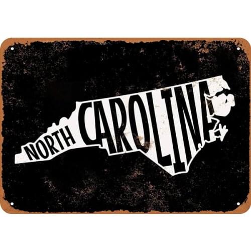 North Carolina Tin Sign art wall decoration,vintage aluminum retro metal sign,iron painting vintage decoration sig
