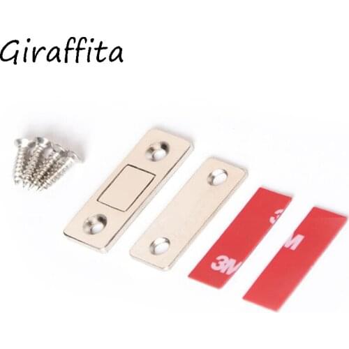 1 Set Strong Door Closer Magnetic Door Catch Latch Door Magnet Furniture Cabinet Cupboard Screw / Sticker Ultra Thin