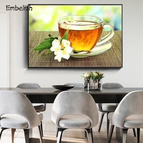 1 Pieces Tea And Cups Wall Posters For Home Kitchen Decor Living Room Framed Pictures HD Print On Canvas Paintings
