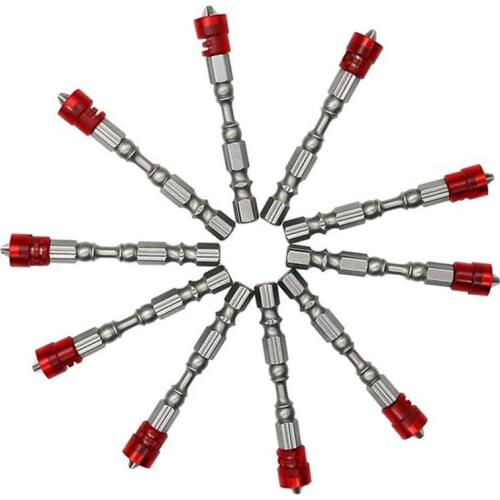 10Pcs Magnetic Screwdriver Bit 65mm Red Plasterboard Drywall Screwdriver Bits Ph2 Phillips Screw Driver Bits 1/4" Hex Shank