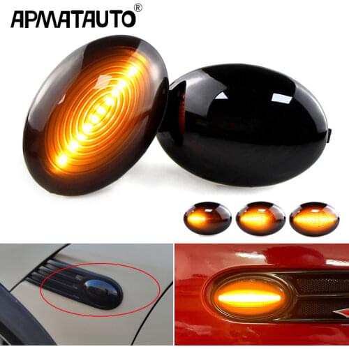 2pcs canbus Flowing Turn Signal Light Dynamic LED Side Marker Side Indicator For BMW MINI Cooper R56 R57 R58 R59 CL-R56-LSM-SM