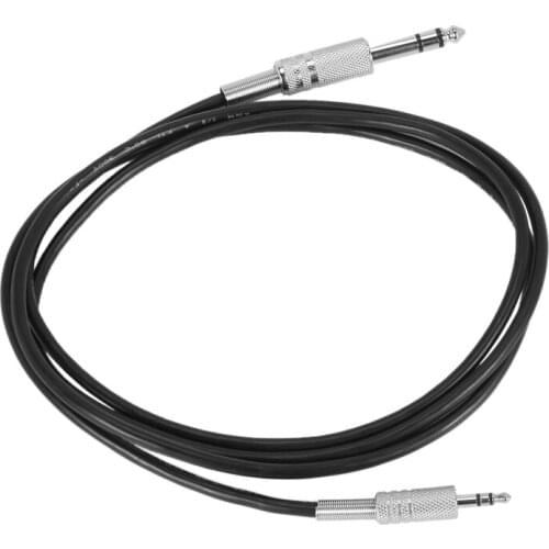 4.9ft 3.5mm 1/8 inch Male to 6.35mm 1/4 inch Male TRS Stereo Audio Cable Hot Black