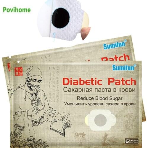 6pcs/bag Diabetic Patch Lower Stabilizes Blood Glucose Sugar Balance Chinese Natural Herbs Medical Plaster Health Care