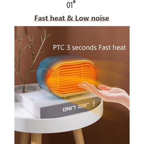 800W Heated Fan 2Gear Adjustable Temperature Indoor Electric Heating Stove Fan Winter Desktop Radiator Warmer Overheat Machine