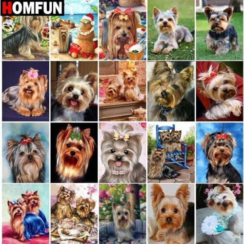 HOMFUN Full Drill Diamond Painting "Animal dog landscape" DIY Picture Of Rhinestone 5D Diamond Embroidery Cross Stitch Decor