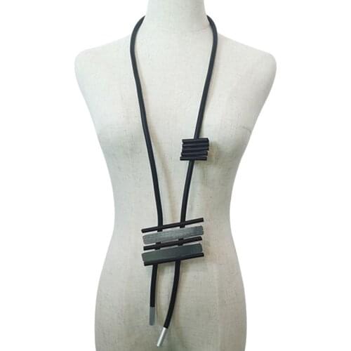 YD&YDBZ Irregular Aluminum Sheet Necklace Charms For Women Unique Punk Style Rubber Statement Necklaces Handcrafted Jewelry
