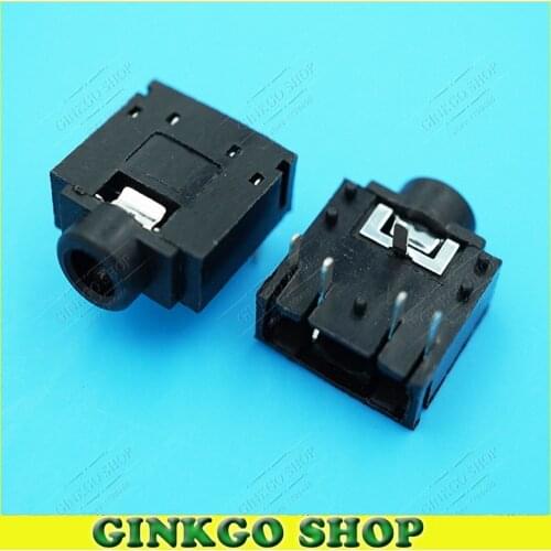 100pcs/lot Commun 3.5MM Audio connector, 5DIP Pins with Head PJ-307 3.5 Audio Jack Free Shipping